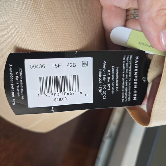 Maidenform Everyday Full Coverage 42B Tan Neutral Cushioned Underwire Bra 09436 - Picture 6 of 12